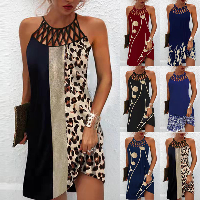 Summer Fashion Print Dress Casual Halterneck Dresses For Women - Collections By Jay