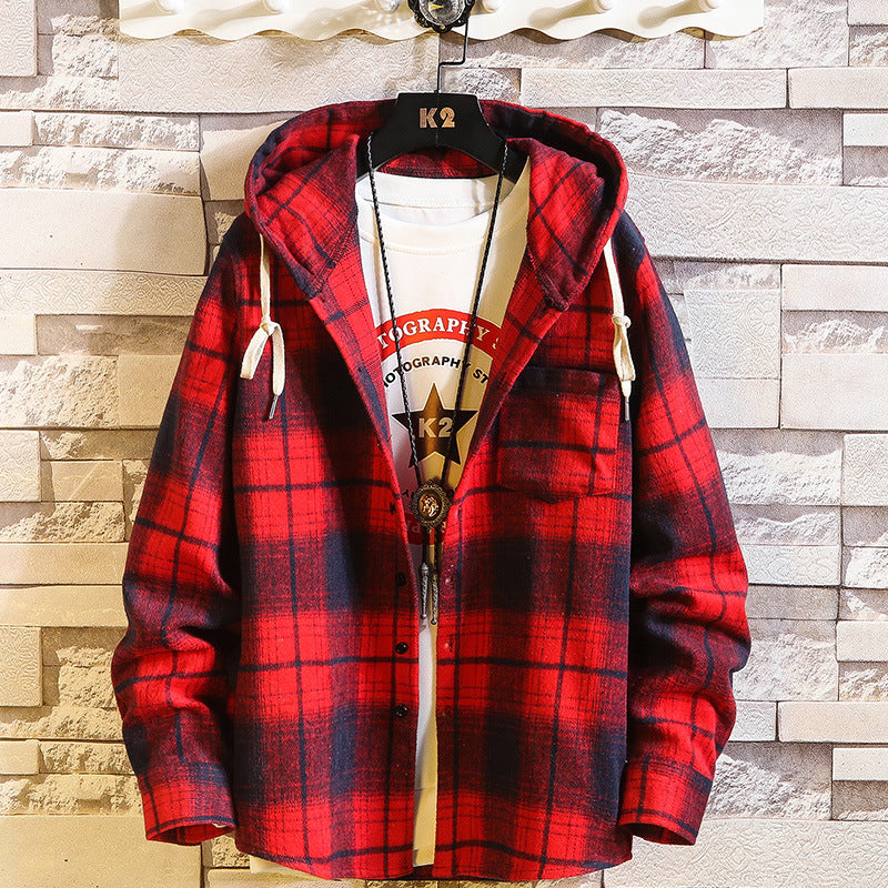 Men's Plaid Hooded Sweat Shirt - Collections By Jay