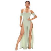 Mesmerize in Mesh: Women's Sheer Print Pant Set - Collections By Jay