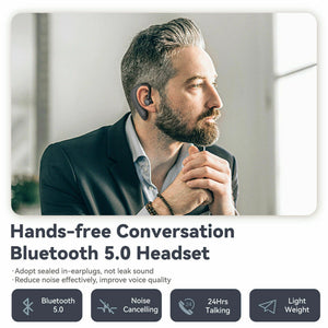 Bluetooth 5.0 Earpiece Driving Trucker Wireless Headset Earbuds Noise Cancelling - Collections By Jay