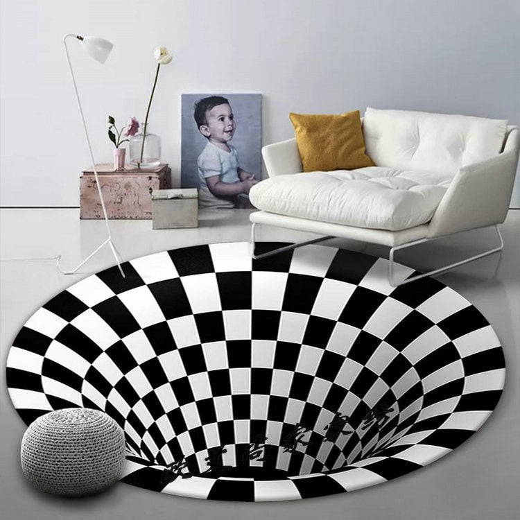 Optical illusion carpet floor mat with a 3D vortex design - Collections By Jay