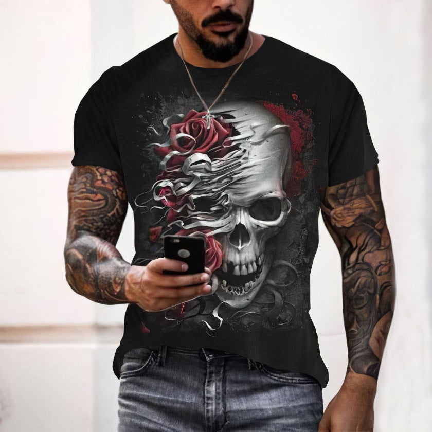 Men's 3-D skull O-Neck T-Shirt - Collections By Jay