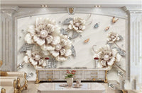 Mural wallpaper featuring a background of flowers in 3D - Collections By Jay