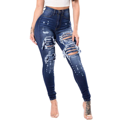 Women's Ripped Blue Jeans - Collections By Jay