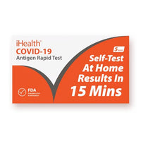 iHealth COVID-19 Antigen Rapid Test, 1 Pack with 5 Tests - FDA EUA Authorized OTC at-Home Self Test. Get results in 15 minutes using a non-invasive nasal swab. Easy to use with no discomfort. Take control of your health and safety. - Collections By Jay