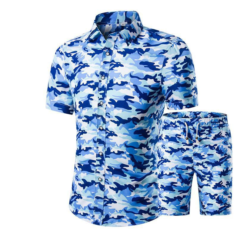 Men's Short-Sleeved Two-Piece Floral Short Set - Collections By Jay