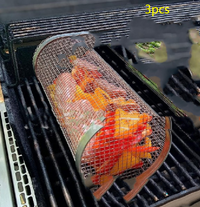 Rolling Grilling Metal BBQ Barbecue Basket - Collections By Jay