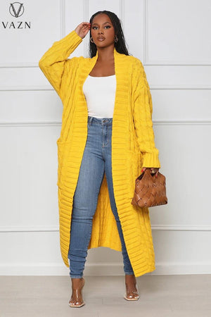 Stylish Cable Knit Dual Pocket Cardigan - Collections By Jay